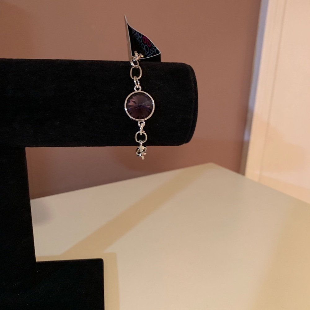 Purple & Silver Toggle Closure Bracelet
